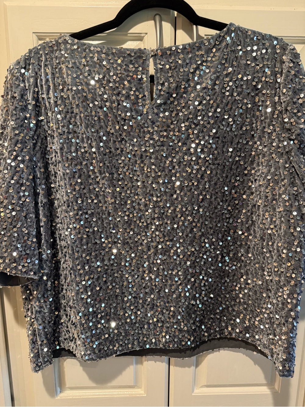 Sequin Silver top Talbots - Picture 4 of 4
